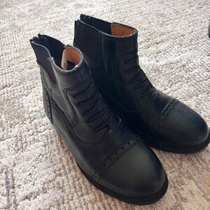 Black Leather Girls Paddock Boots
